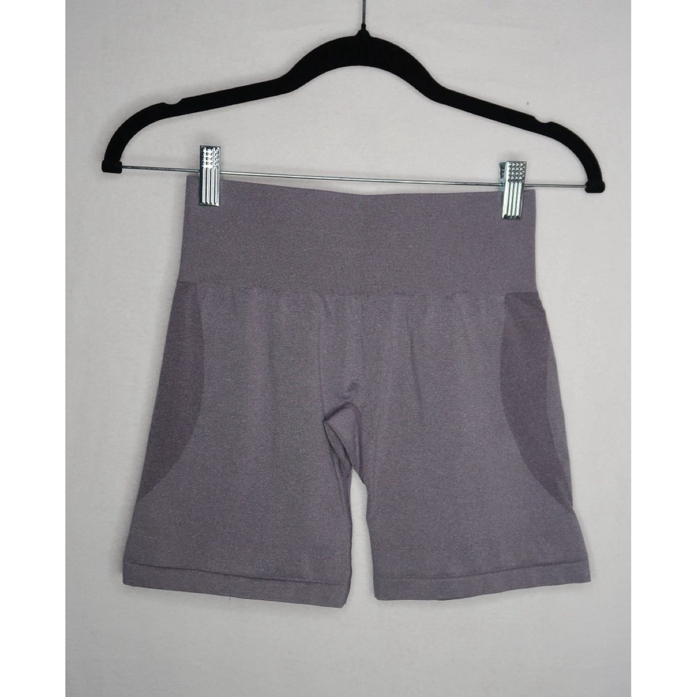 NVGTN Contour Seamless Biker Shorts Gray Women's Small High Rise Gym Workout EUC